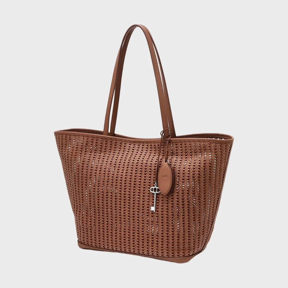 啡色 Panier 網布 購物 單肩袋 L AABA6E842W2