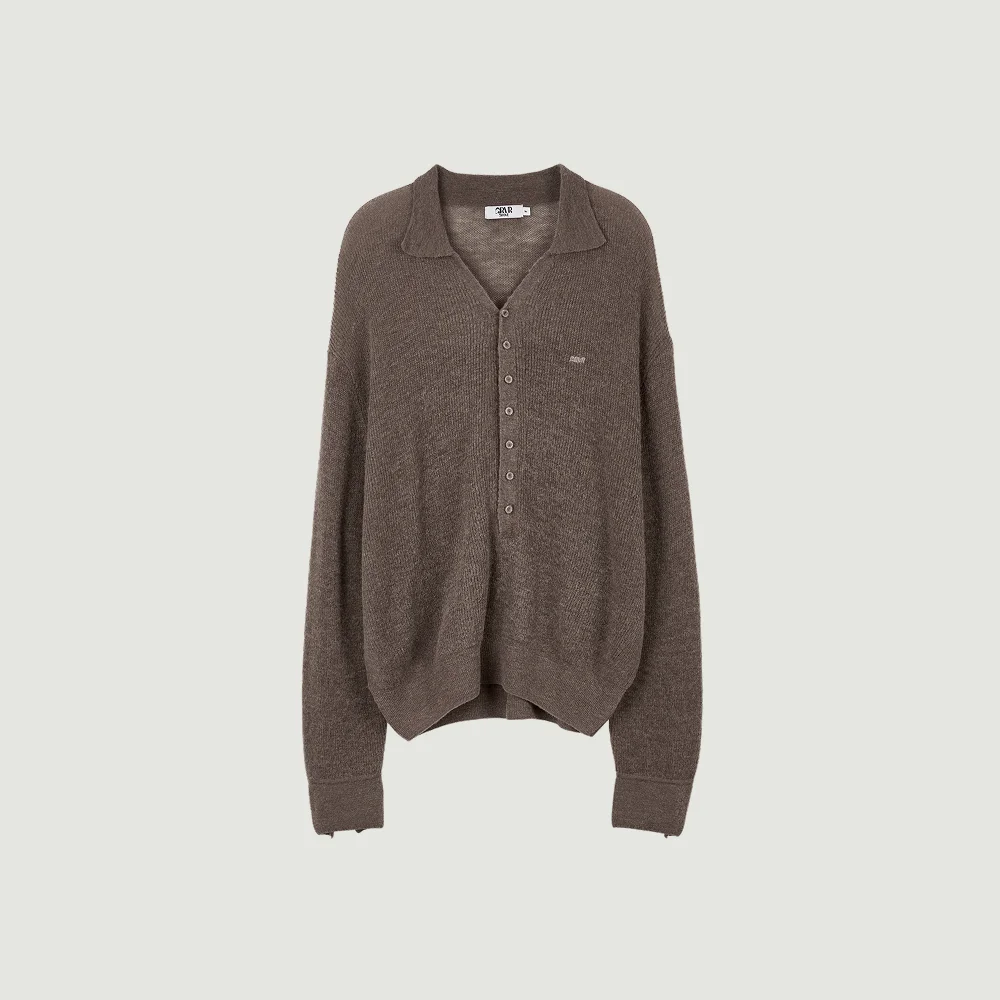 GAVIN COLLAR KNIT (BROWN)