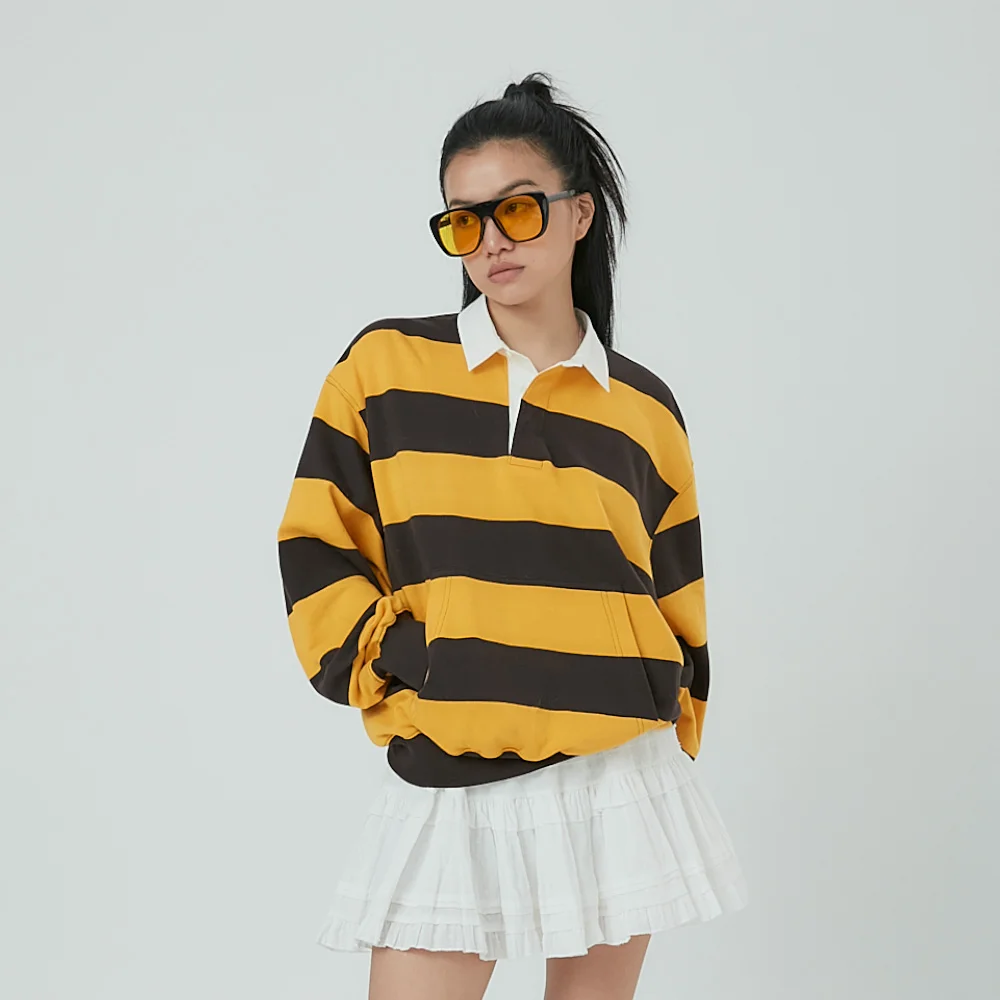 Lugby vintage T shirt ( Stripe ) - YELLOW
