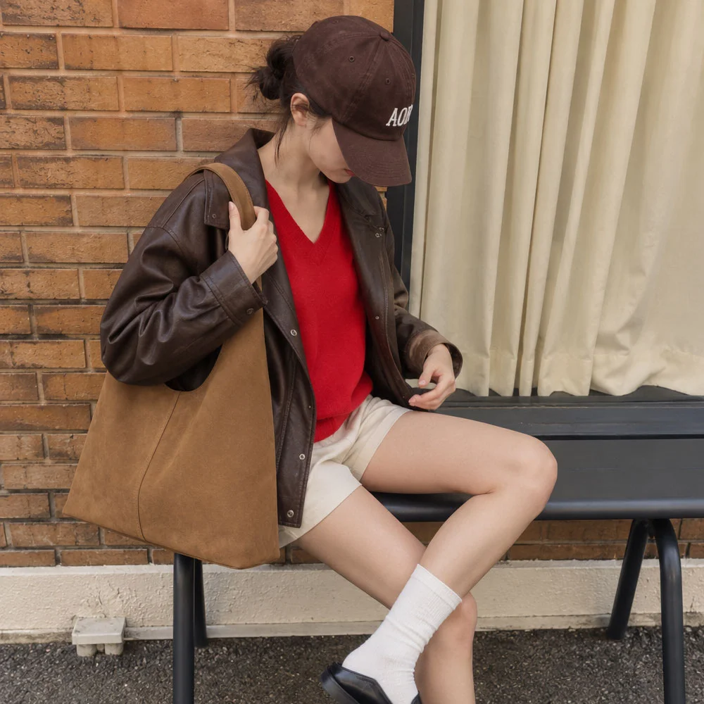 日 Hobo 單肩袋_Suede Brown