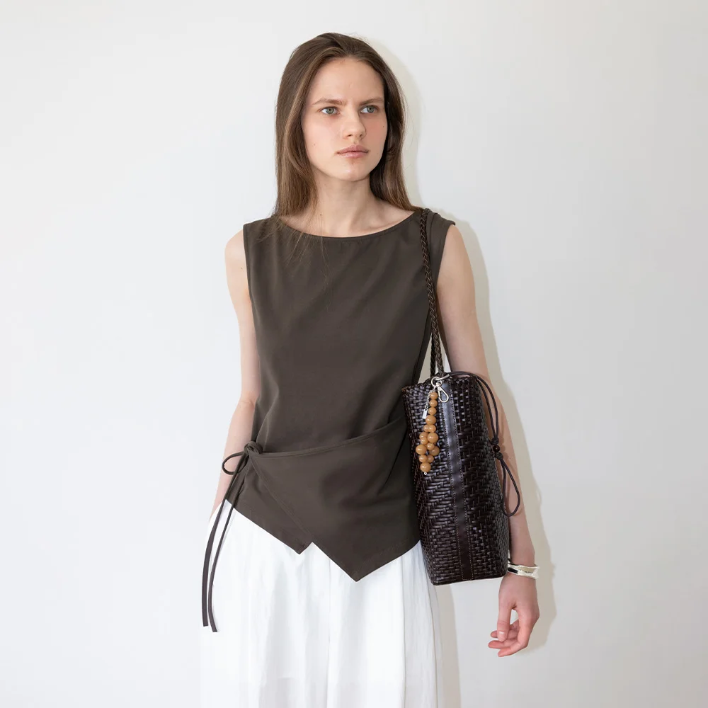 Sleeveless Wrap Jersey Blouse SW5ME297_4color