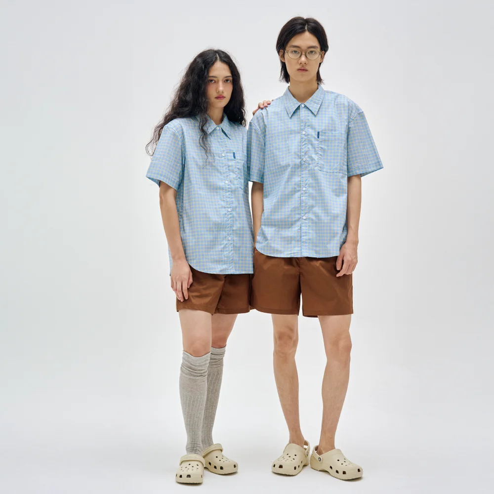 經典 家居服 夏季睡衣 套裝_ 復古 Lemon Square&啡色 2SIZES