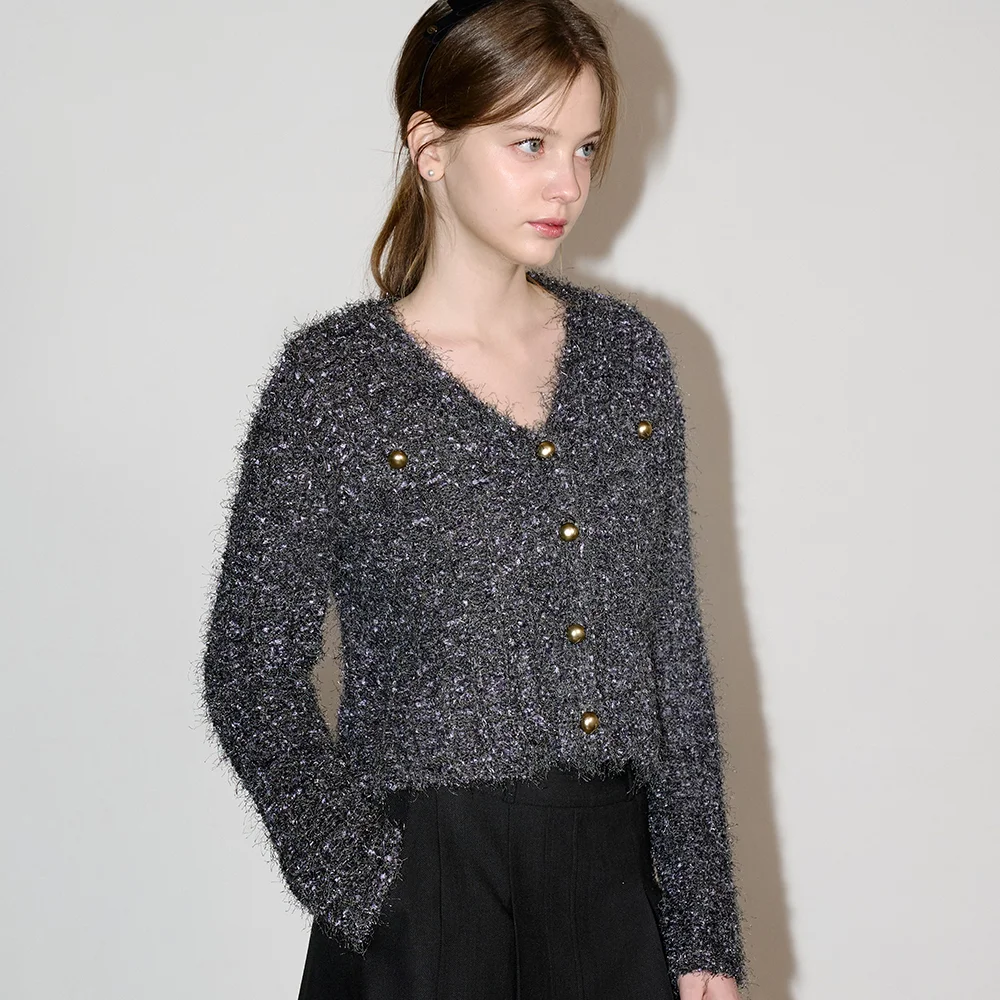Lautre Jade Metal Grey Knit Jacket