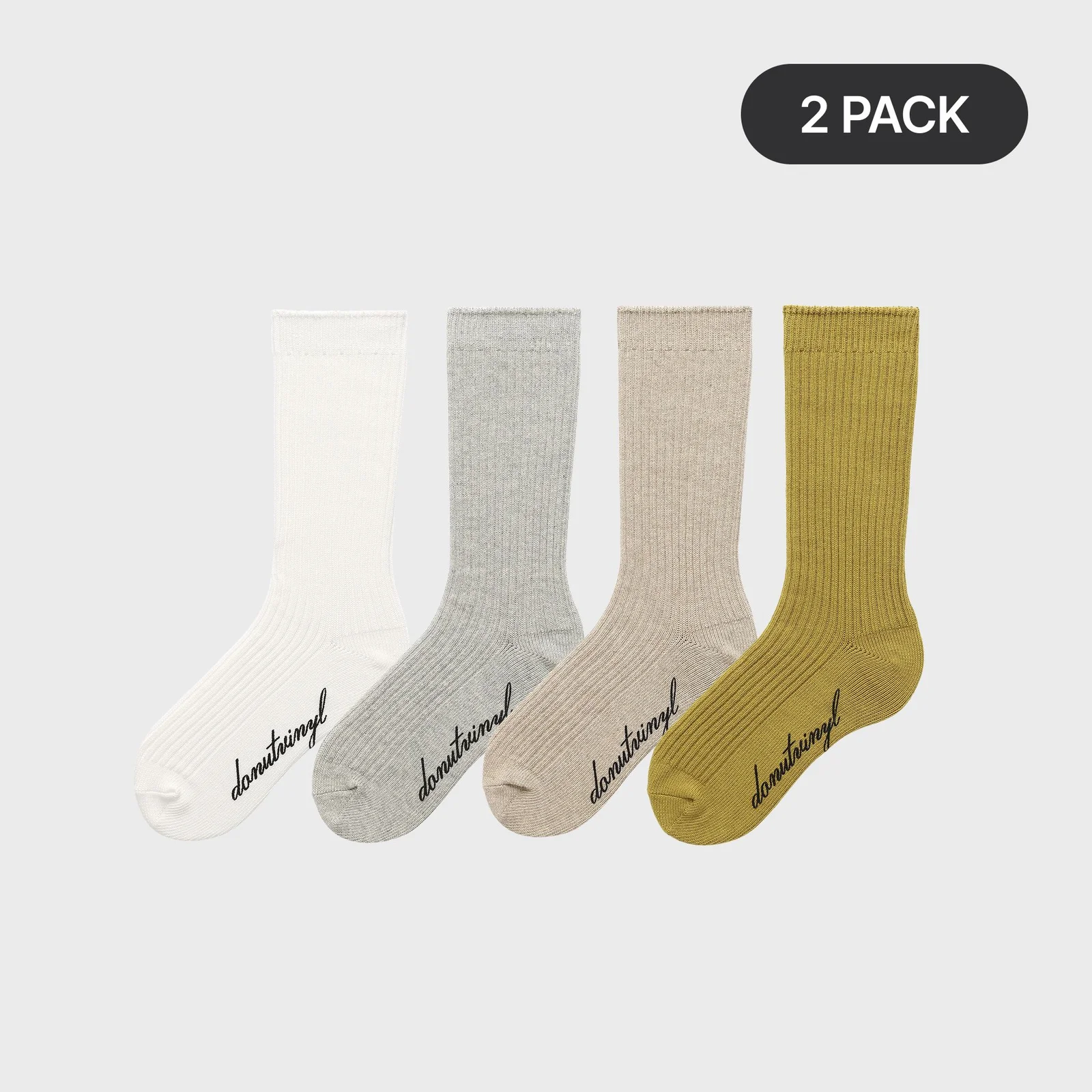cotton rib socks (4colors) - 2PACK