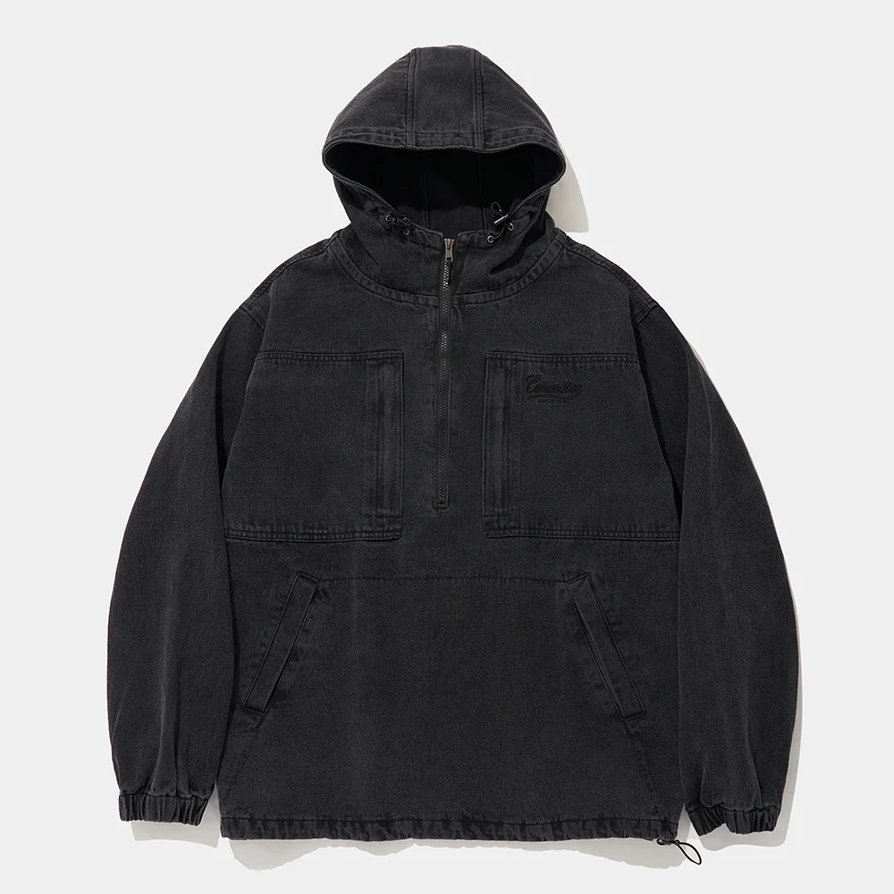 NY STREET TAIL DENIM ANORAK JACKET_GRAY JEAN