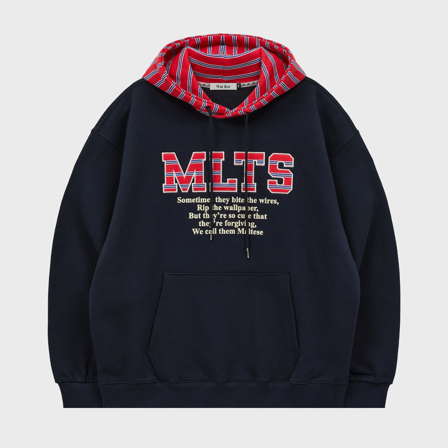 MLTS 條紋 連帽T恤 海軍藍