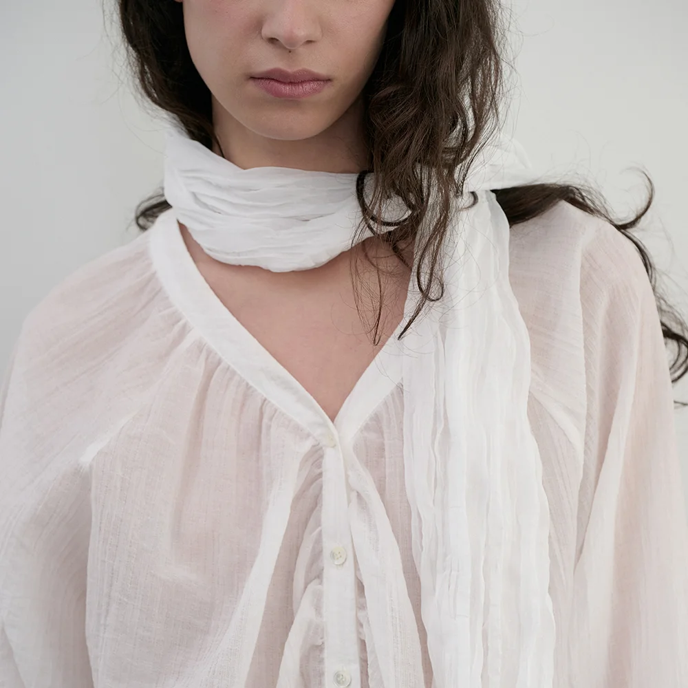 Ria Sheer Scarf_White