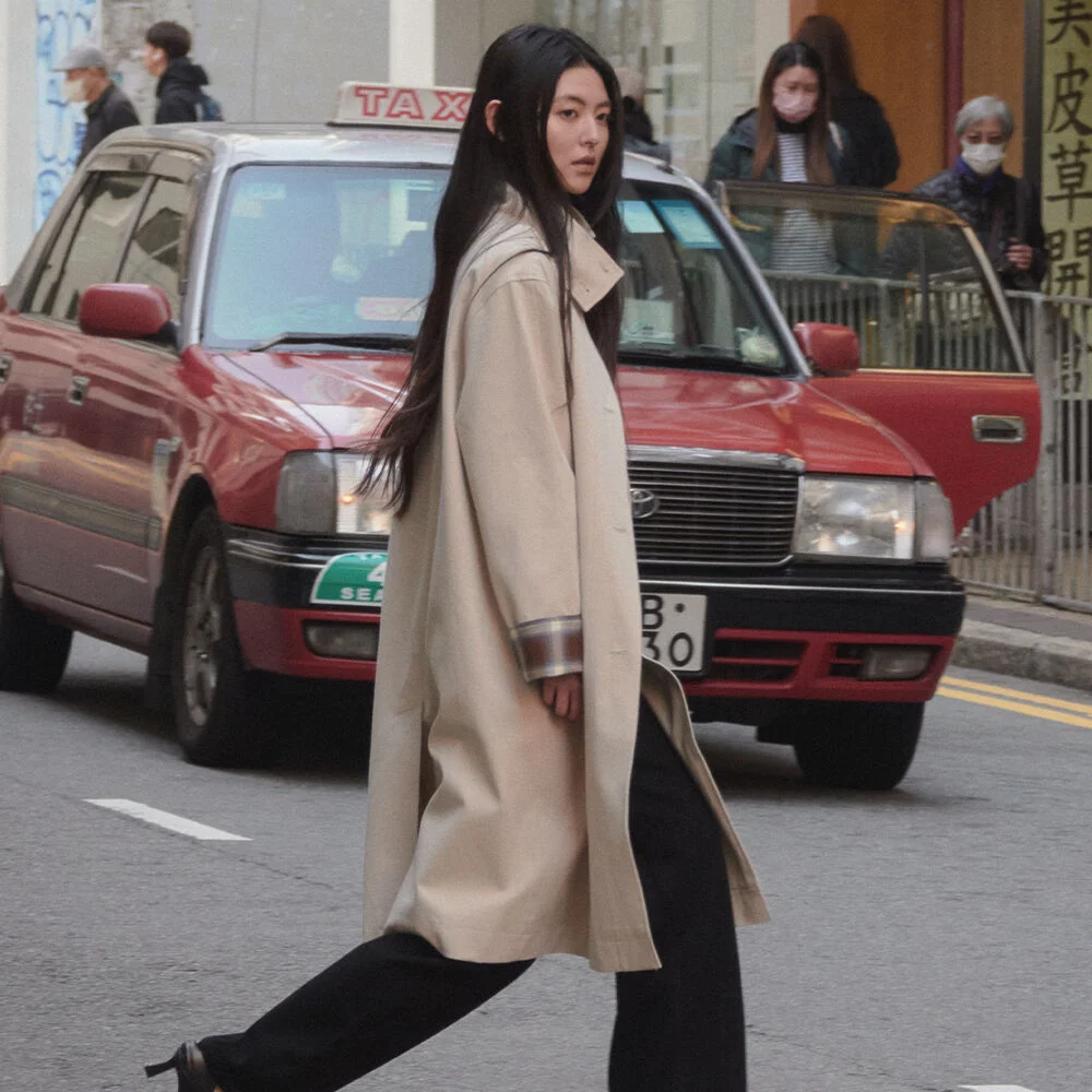 Check point long trench coat _Beige