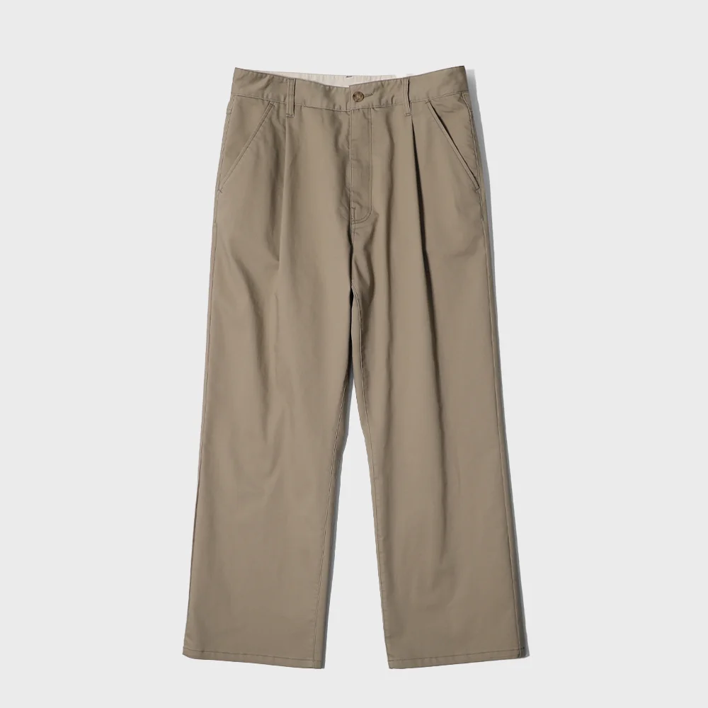 Corrigin One Tuck Chino Pants Beige