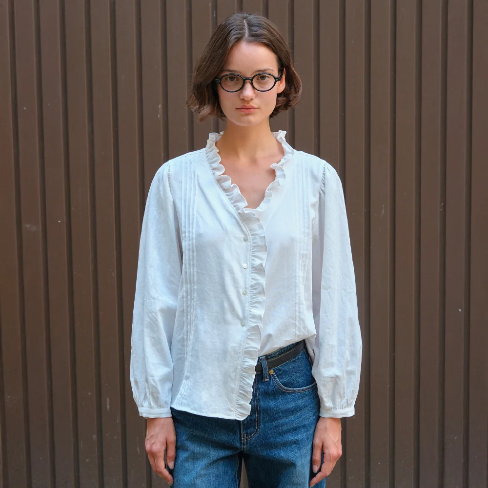 Luka Frill Blouse - Ivory