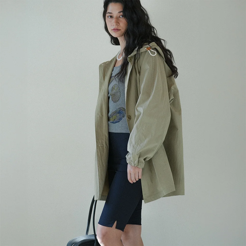 Ender hood trench Coat (Beige)