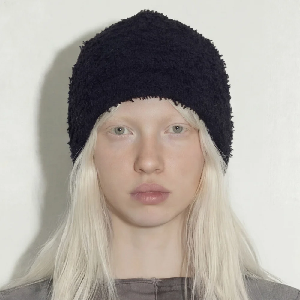 涼感 圈圈紗 輕量 夏季 冷帽 FUZZY BEANIE / COOL BOUCLE / BLACK