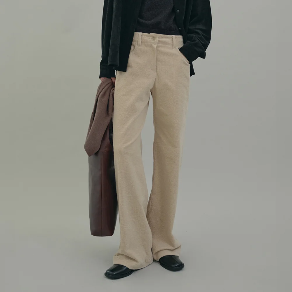 Corduroy Belted Pants (butter beige)