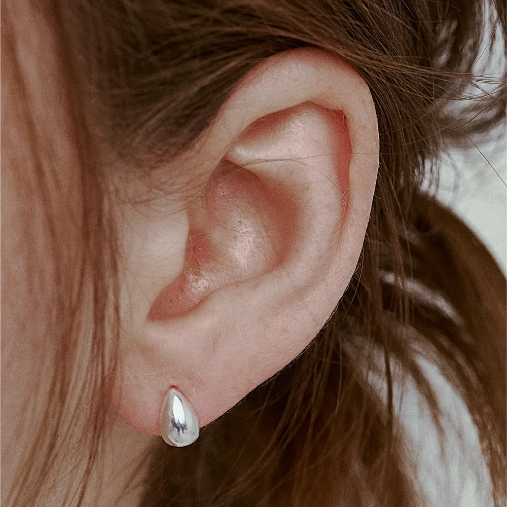 (silver 925) 陶器 垂肩 耳環