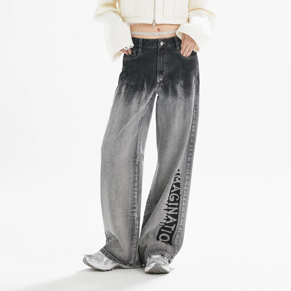 GRADATION PRINTING PANTS GREY BP4DP002