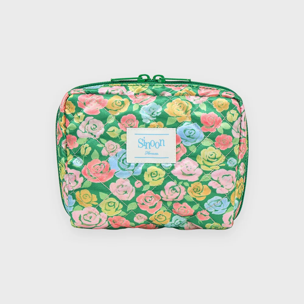 Rose Cosmetic Pouch (Green Mix)