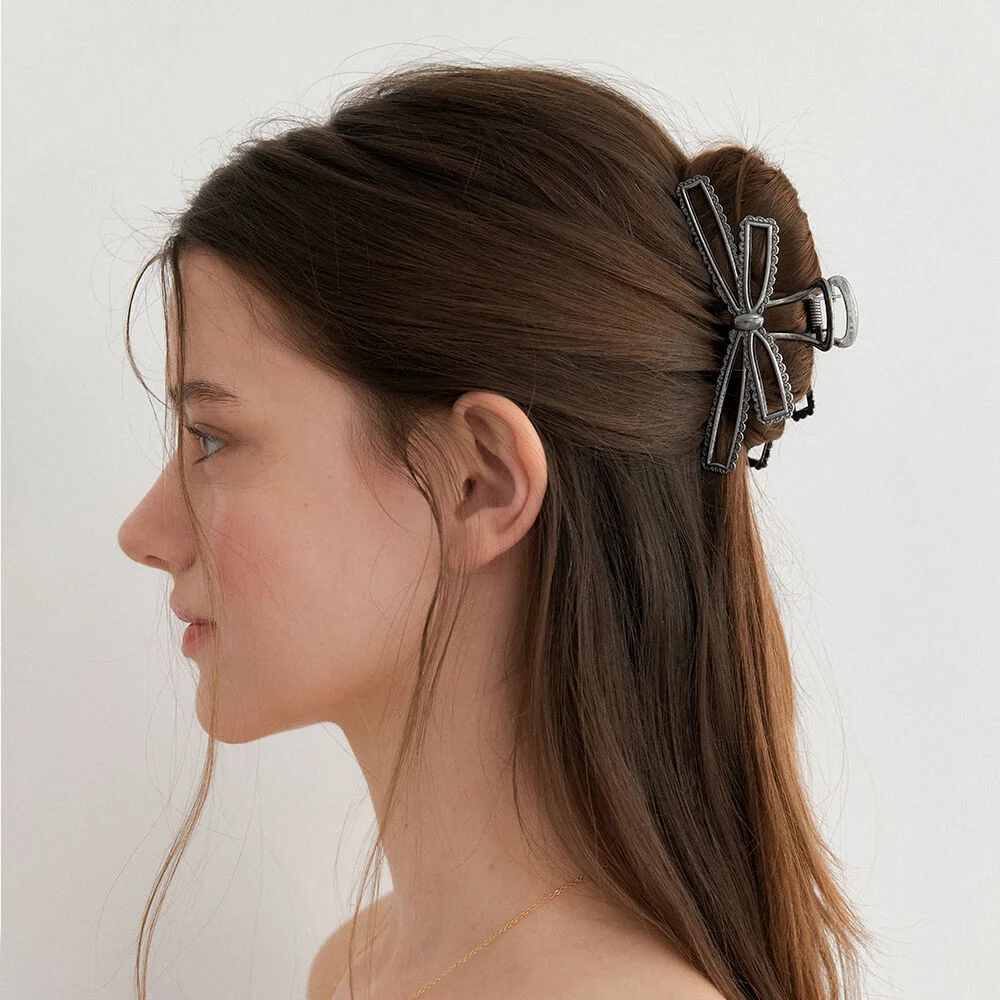 lace ribbon metal hair clip_colors HC048