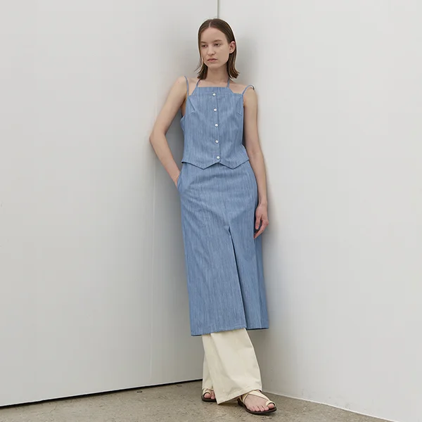 LAYERED HALTER-NECK DRESS(OP-6164)