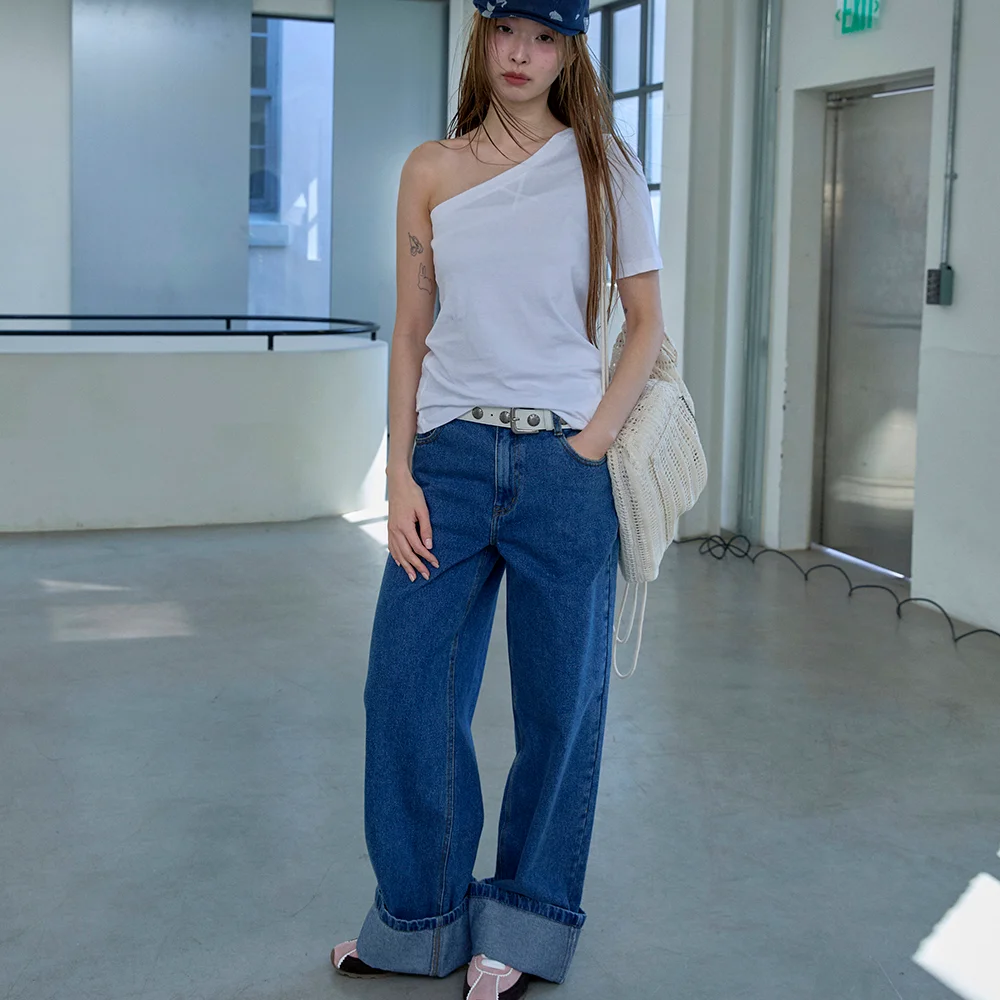 Chouetties by LUCKY CHOUETTE Wide Dying Denim Pants (dark blue) LAPDX26300BUD