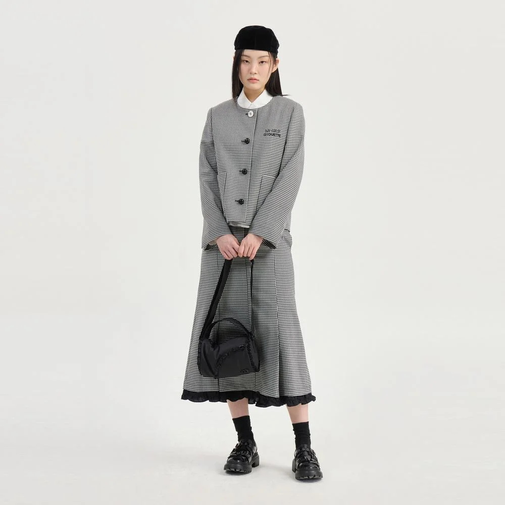 Check / Solid Mermaid Skirt (black) LFKAM26310BKX