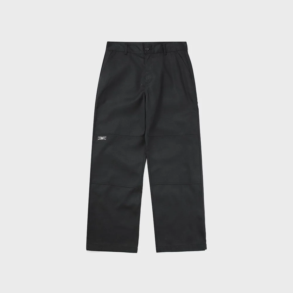 NYC LABEL CP LOOSE FIT DOUBLE KNEE PANTS 黑色