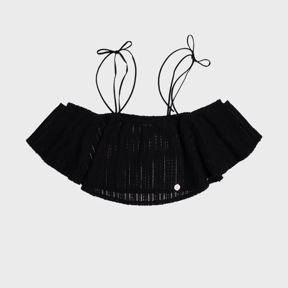 Sunset Cozy Off Shoulder Top - Black