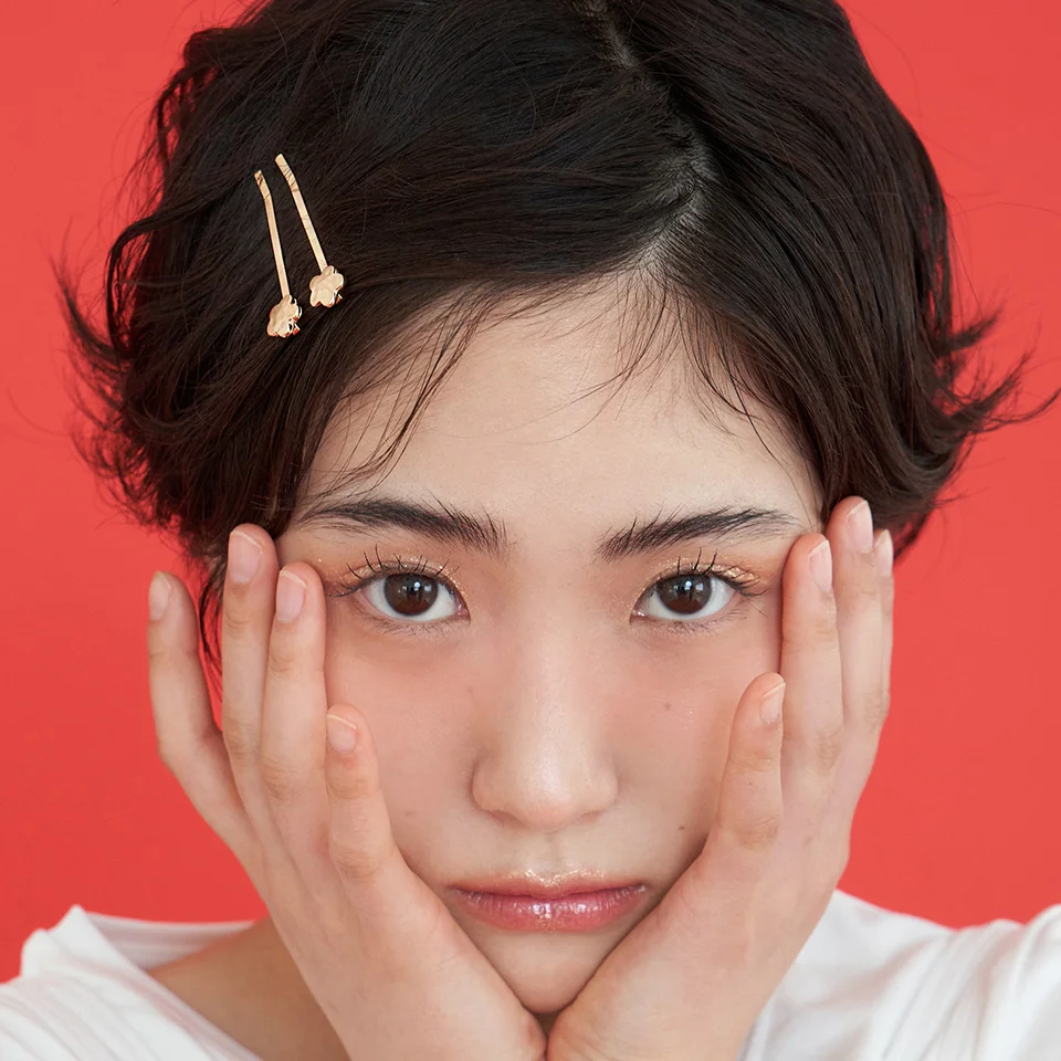 petit flower hair pin - gold