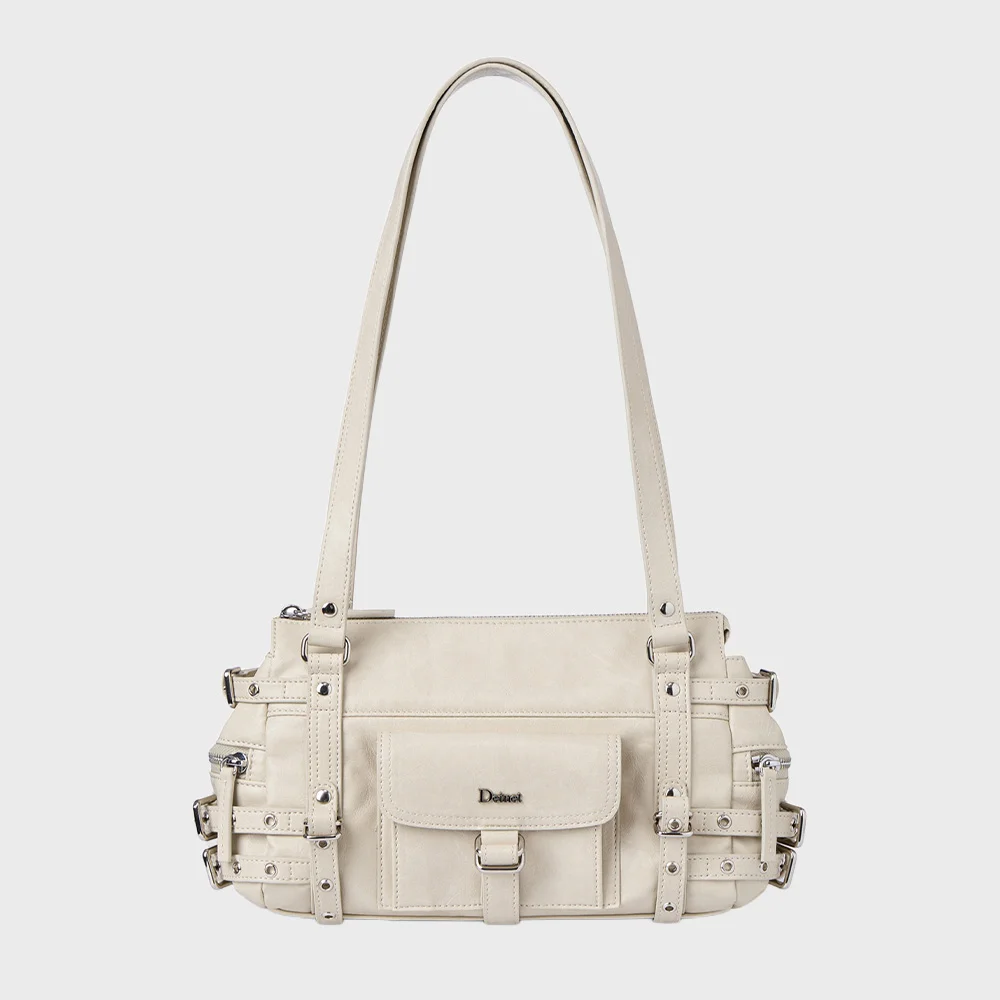 BELTED POCKET MINI SHOULDER BAG IN BEIGE