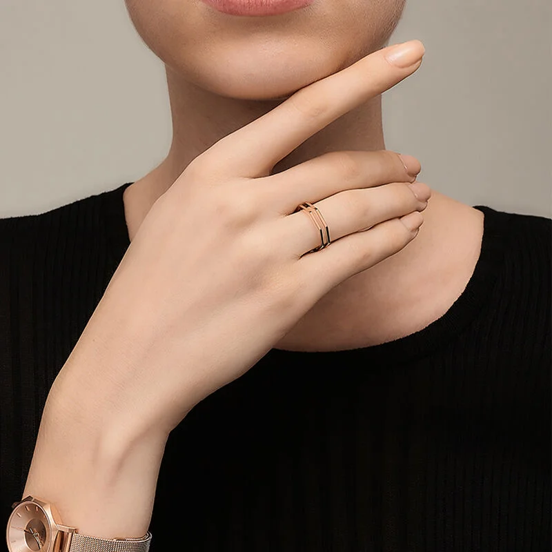 OKTO DOUBLE RING ROSE GOLD