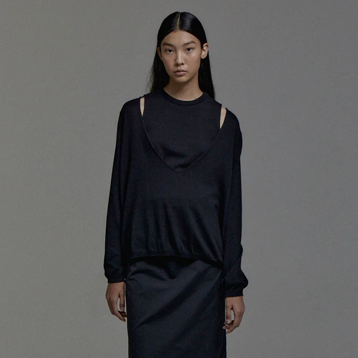 Layered Loose Knit(Black)