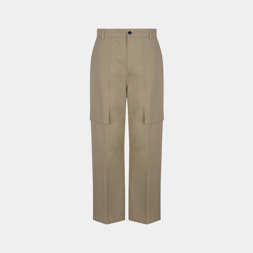 (M) WORK COTTON PANTS - BEIGE