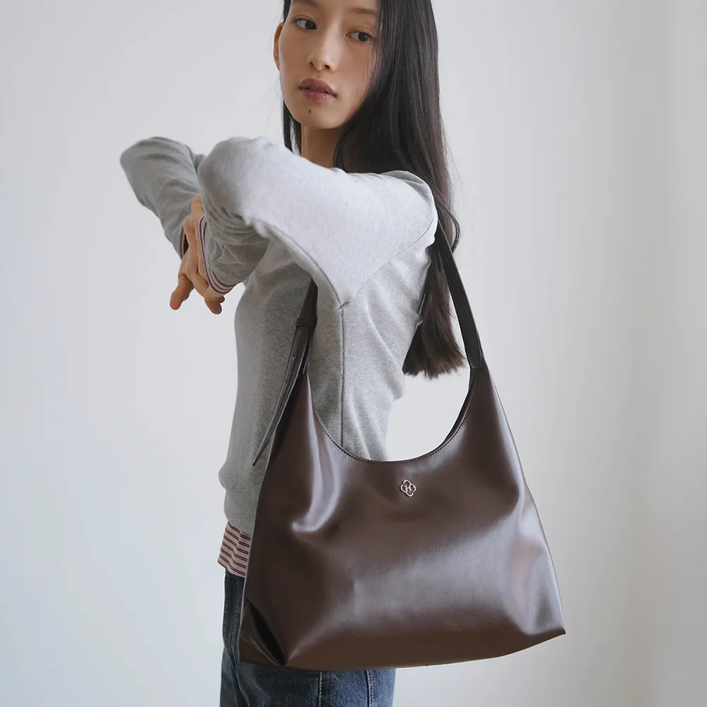 Ivy 皮革 Hobo Bag_啡色