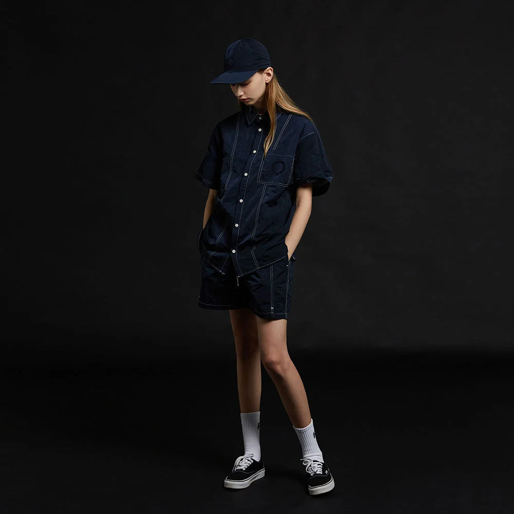 NYLON BANDING SHORTS_WOMEN(NAVY)