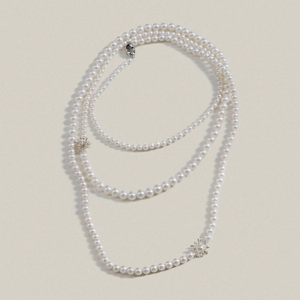 Sea Sparkle Long Pearl Necklace