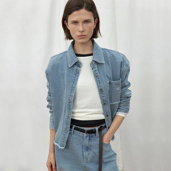 GLAND SET-UP DENIM SHIRT(BL-4266)
