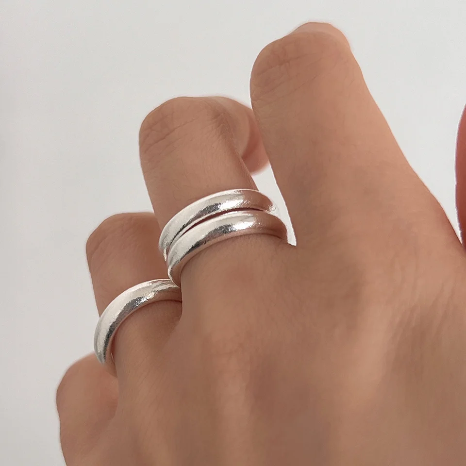 silver925 matt bold ring