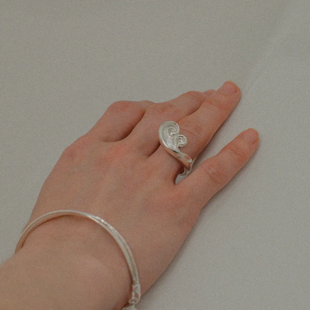 Wave LOVE Ring 波浪 愛心 環