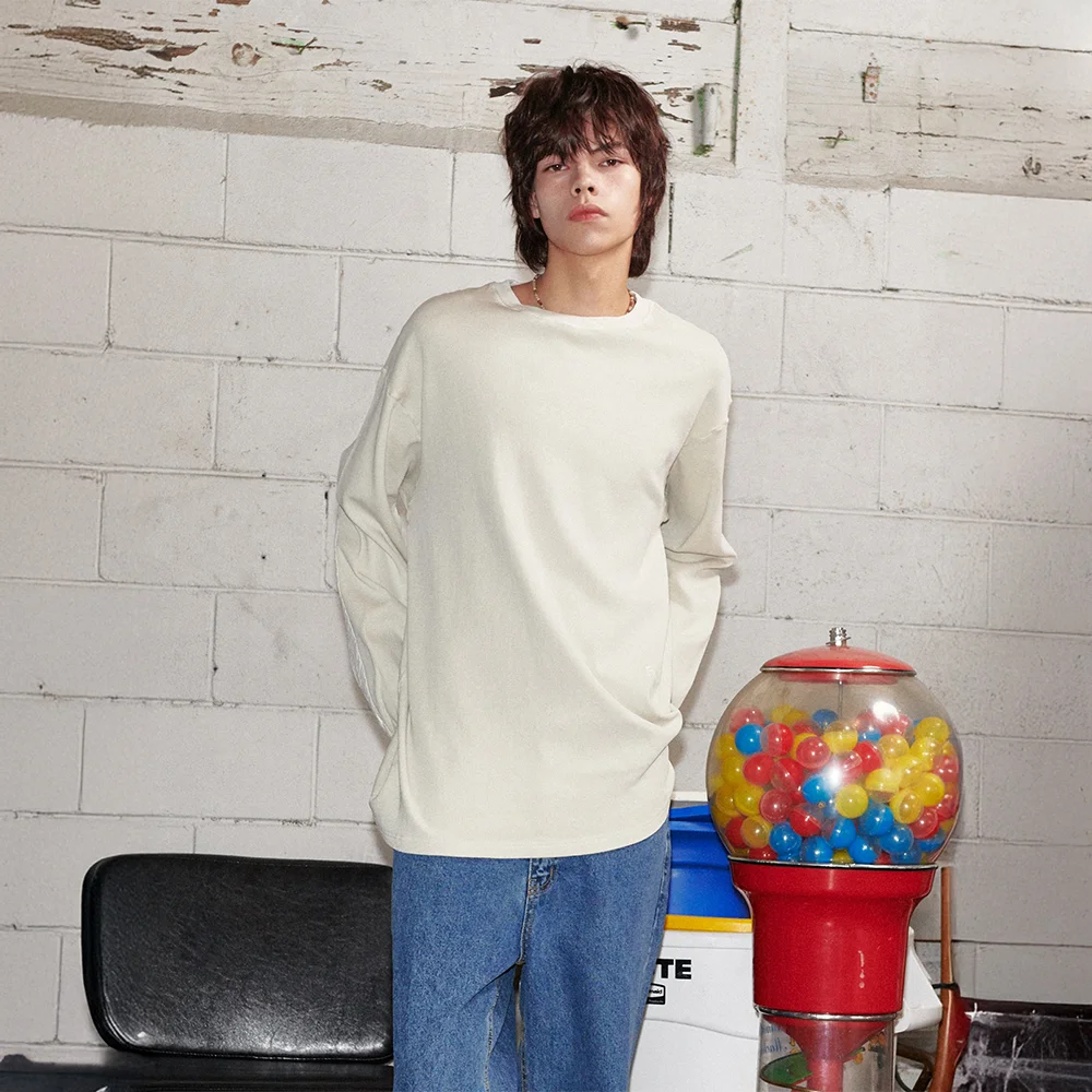 Tyde Waffle Pigment Longsleeve T-Shirt Beige
