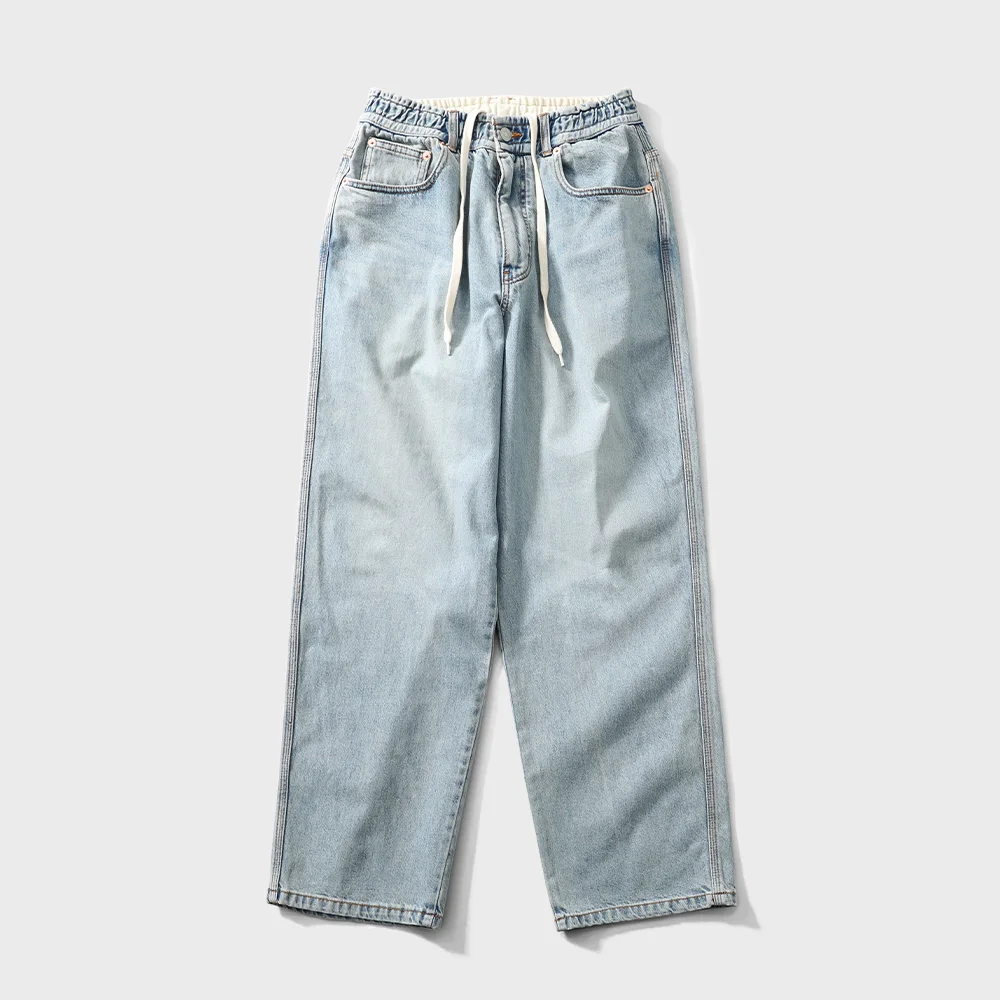 Nasca 5 Pocket Loose Denim Pants Light Blue