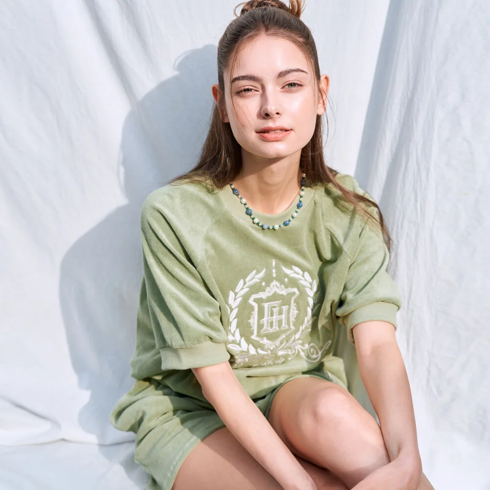 TERRY LOGO HALF SWEAT (LIGHT GREEN)