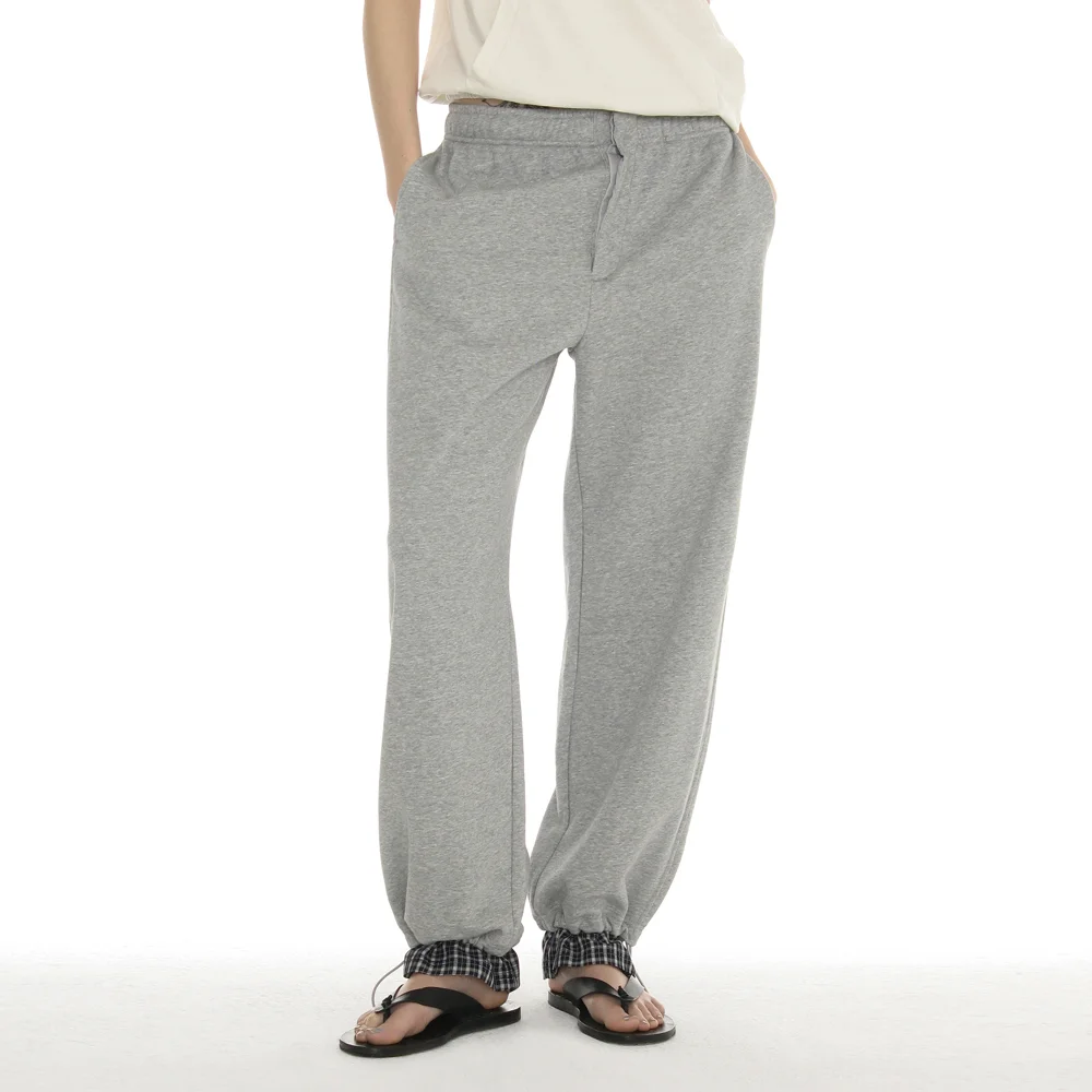 LAYERED HEM SWEATPANTS_MELANGE