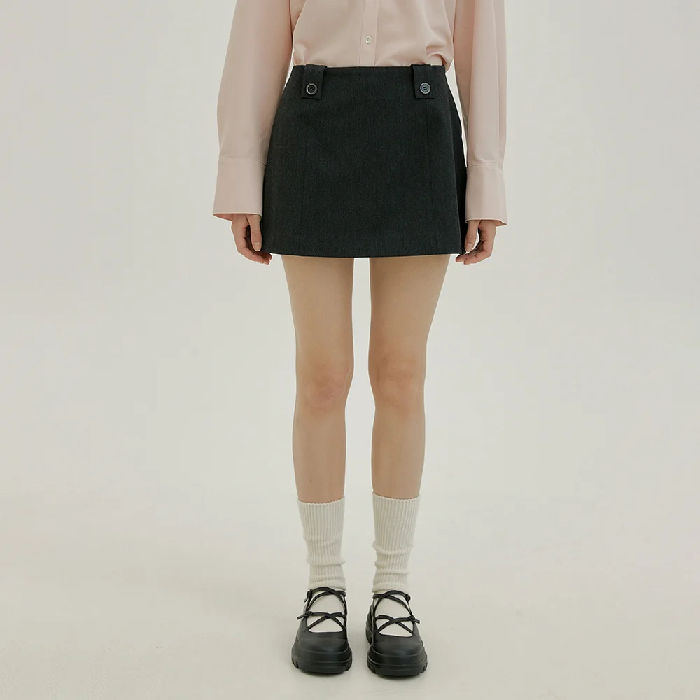 LOW RISE SKIRT - CHARCOAL