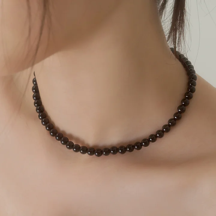 14k 包金 天然 Onyx 頸鏈領 頸鏈 (2size)