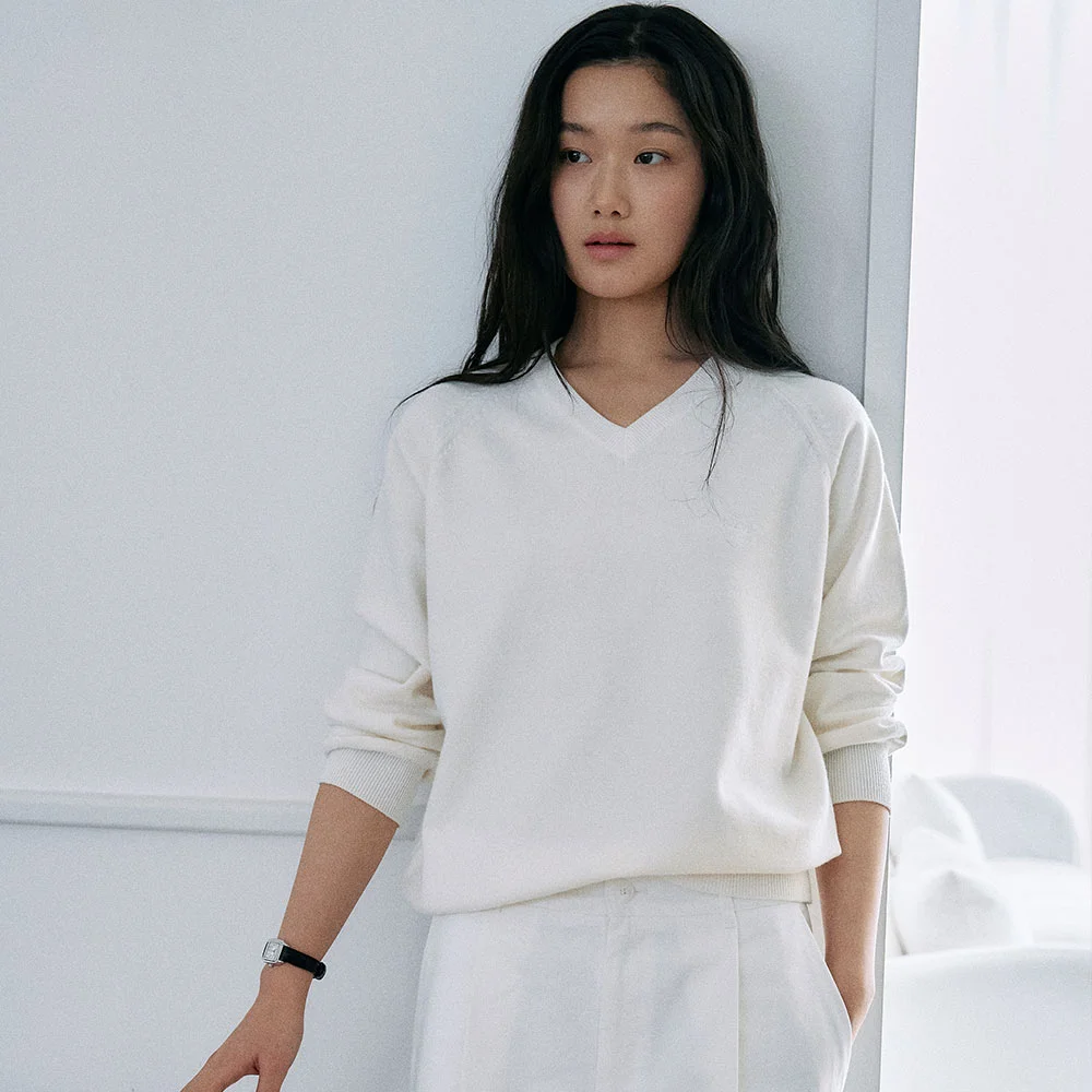 POST V-NECK KNIT (OFF WHITE)