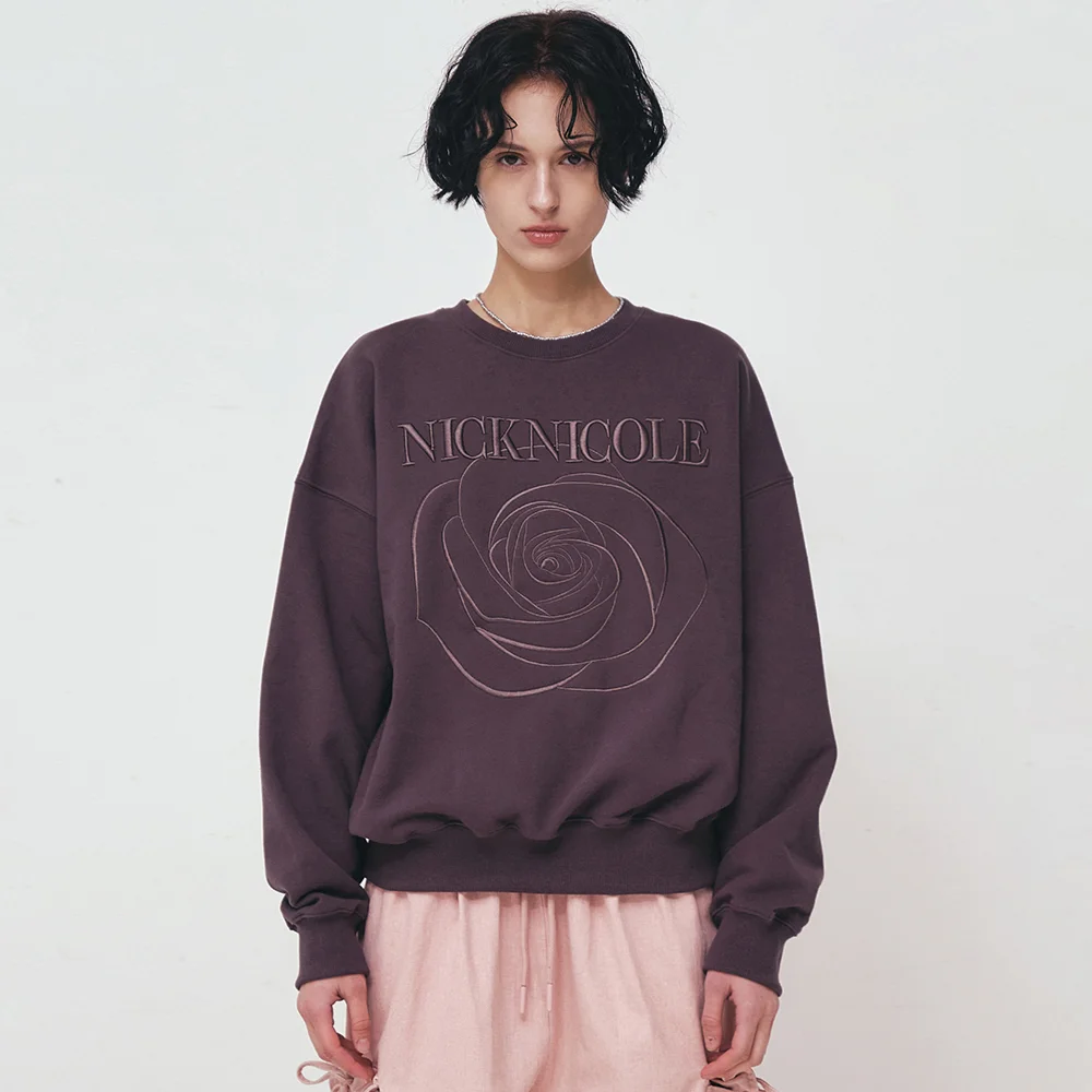 VOLUME NICOLE ROSE SWEATSHIRT_CHARCOAL