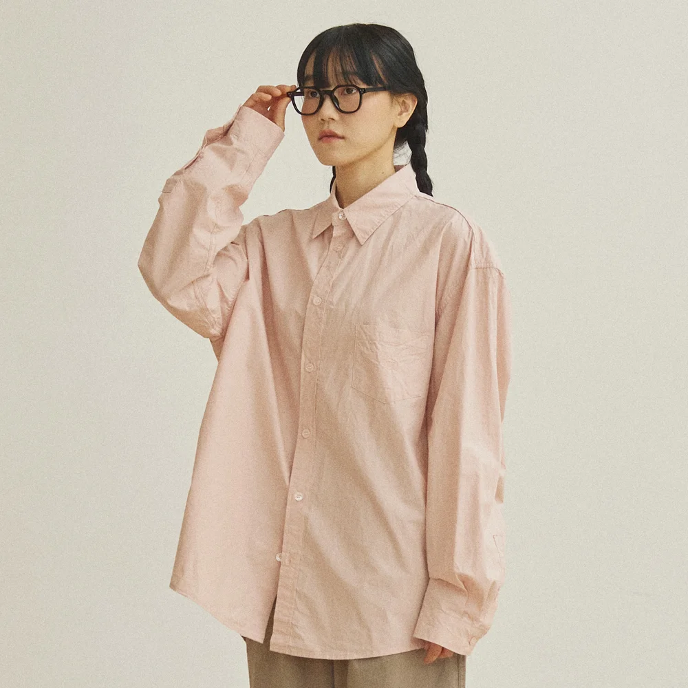 RELAXED COTTON SHIRT (LIGHT PINK)