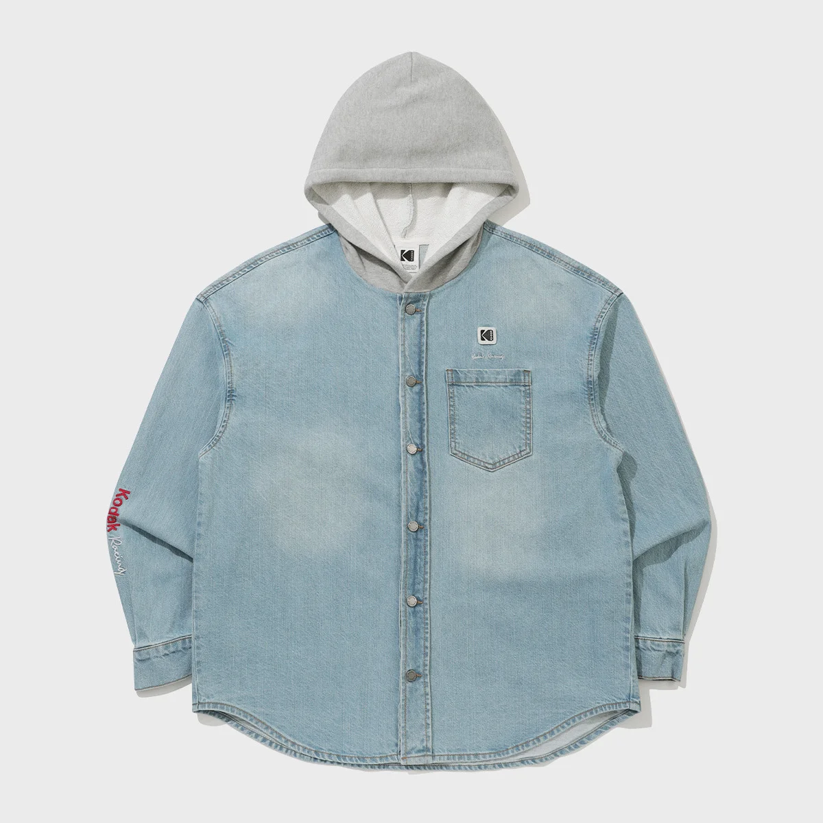 RGB 層次 牛仔 連帽衫 襯衫外套 SKY BLUE