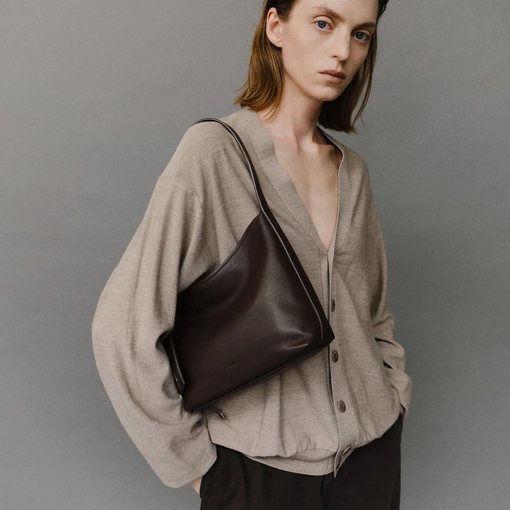 Mini pulpy hobo bag Umber