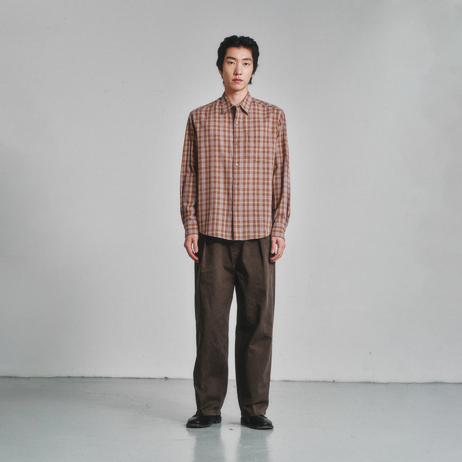 French Check Shirt_Brown/Blue