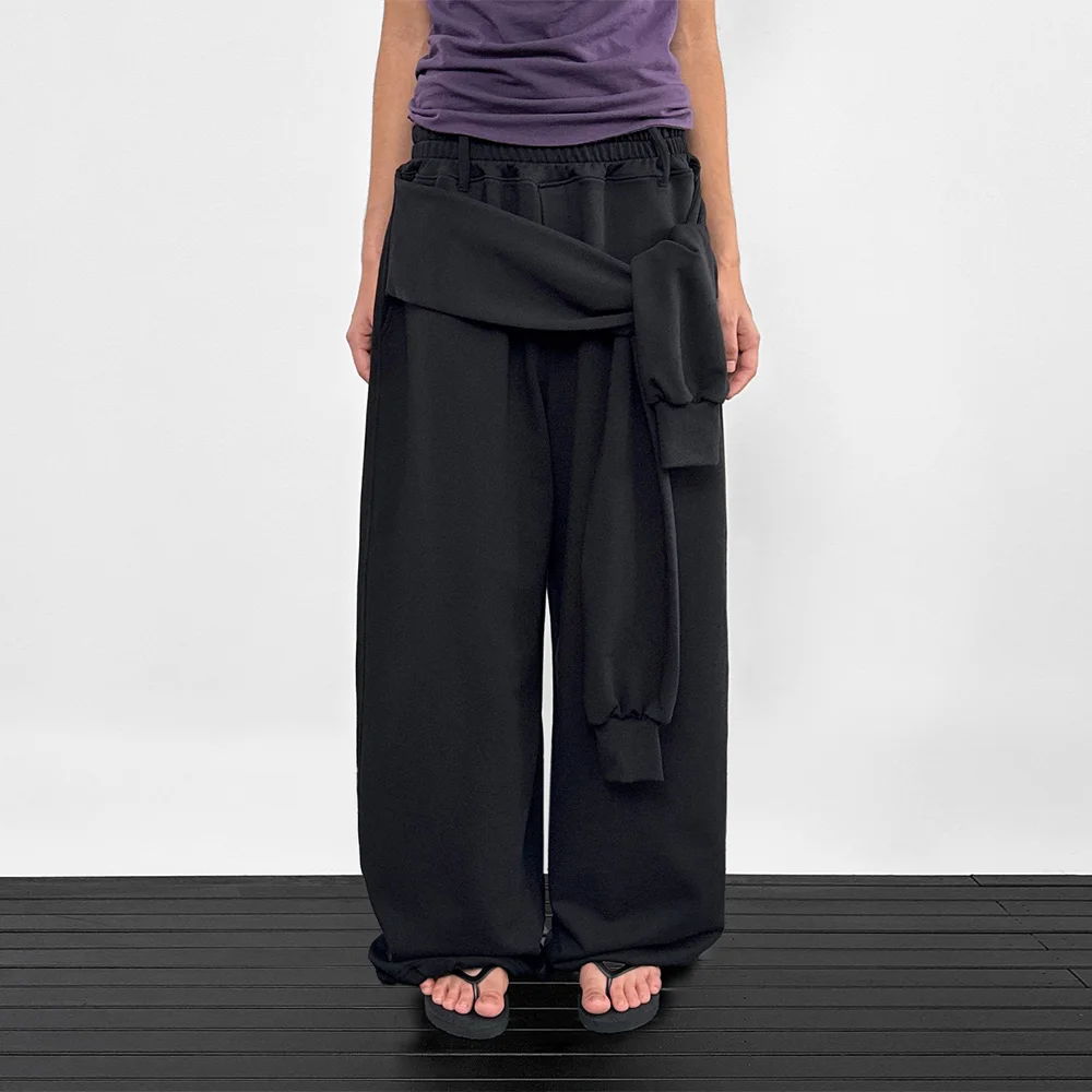 Tied sweat pants_Black